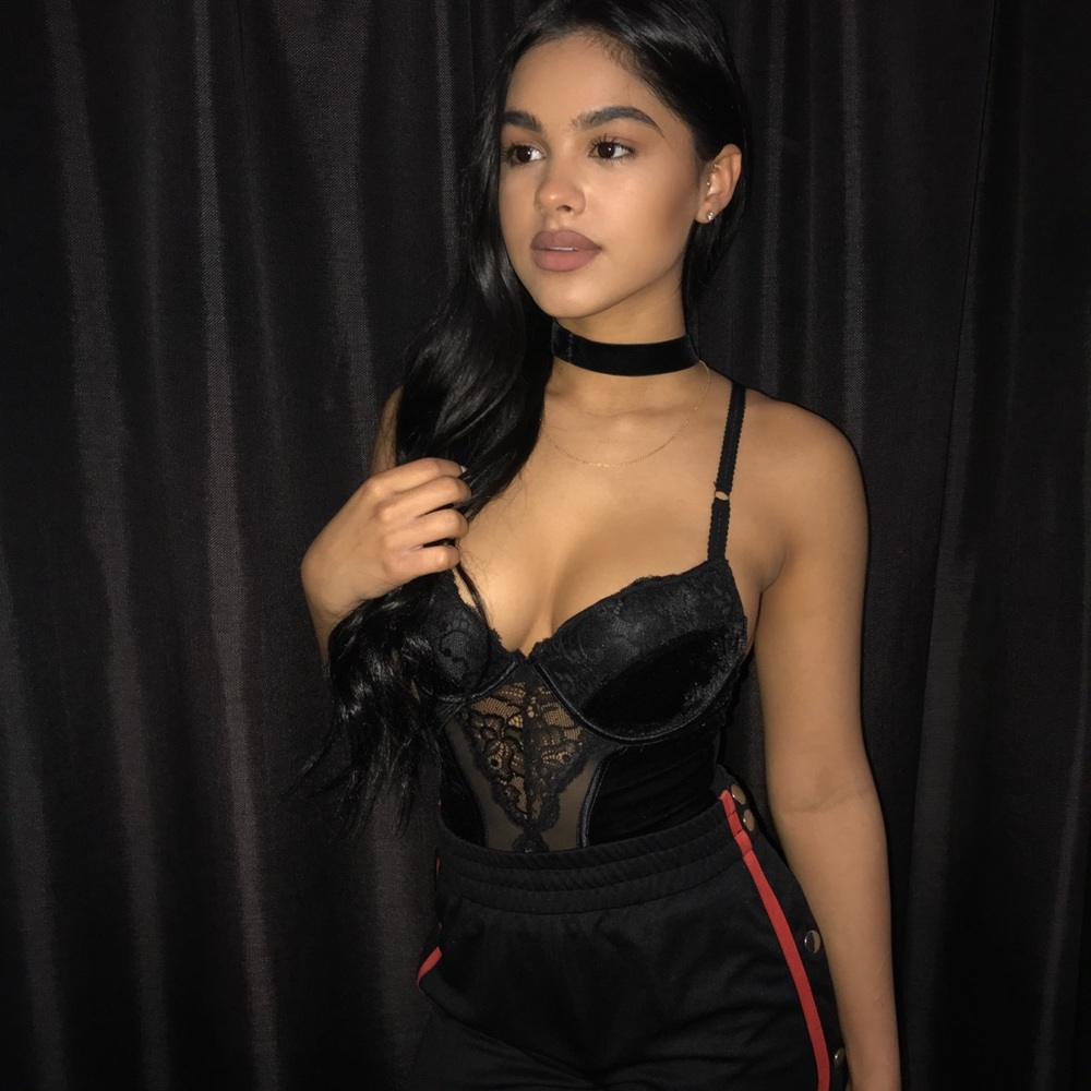 Black lace bodysuit